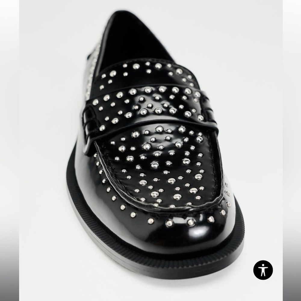 NWT Zara Studded Loafers - Picture 3 of 6